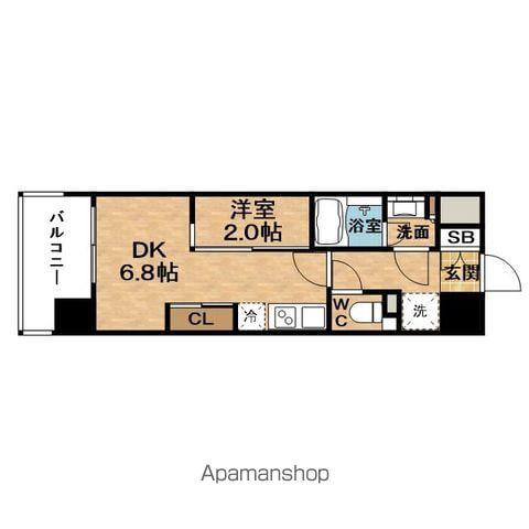 COMFORIALIVMINAMIMORIMACHIQ(1DK/4階)の間取り写真