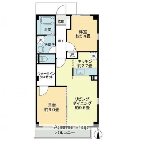 フォブールHAYASHI(2LDK/2階)の間取り写真