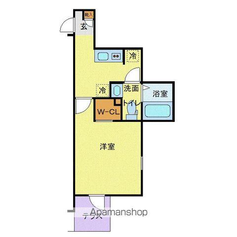 ラフィーナー松戸(1K/1階)の間取り写真