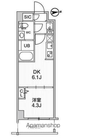 ALTERNA墨田(1DK/5階)の間取り写真