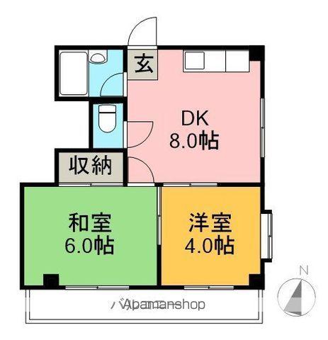 レジデンス優美Ⅰ(2DK/1階)の間取り写真