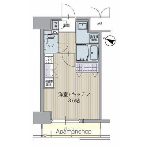 パルティール金山(ワンルーム/6階)の間取り写真