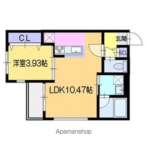 ラ・シュエットS6W14(1LDK/4階)の間取り写真