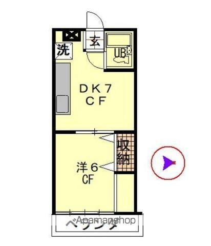 アーバンステージ中野坂上(1DK/3階)の間取り写真