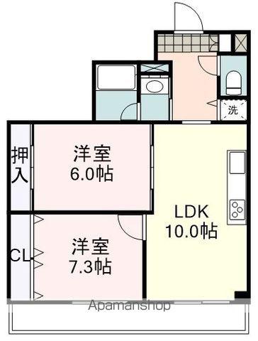 ラコルト東千代田(2LDK/3階)の間取り写真