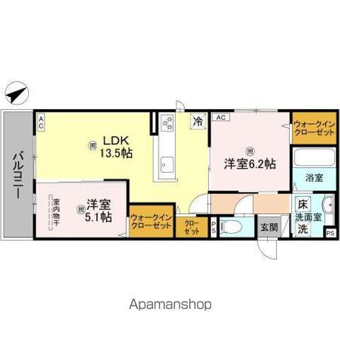パサログランデ永代町(2LDK/1階)の間取り写真