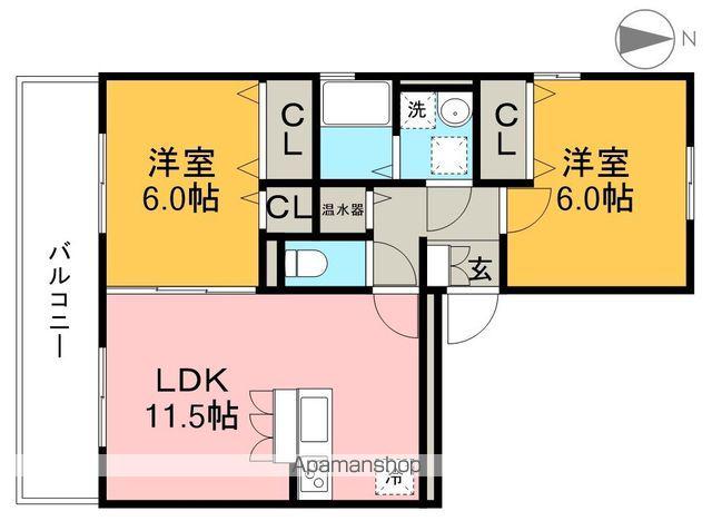パストラルA棟(2LDK/2階)の間取り写真
