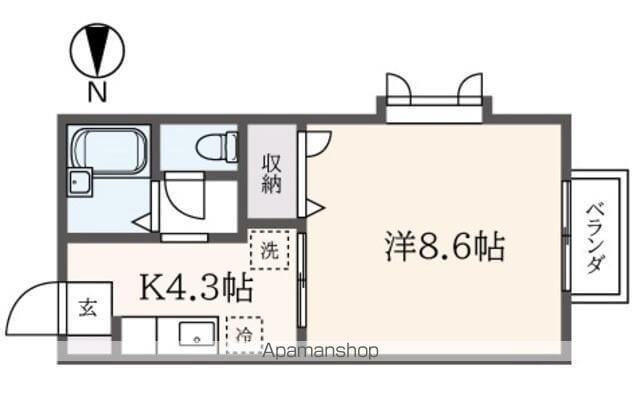 グレースアグライアⅡ(1K/2階)の間取り写真
