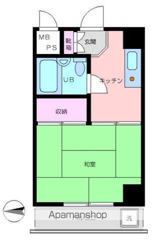 ラインビルド新宿御苑(1K/3階)の間取り写真