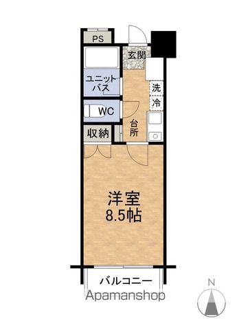 アペックス福井医大前(1K/6階)の間取り写真