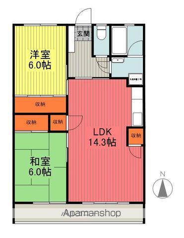 上浜プラザマンション(2LDK/4階)の間取り写真