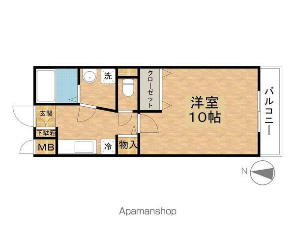 ローズマリー(1K/1階)の間取り写真