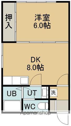 グランベリー七重浜(1DK/2階)の間取り写真