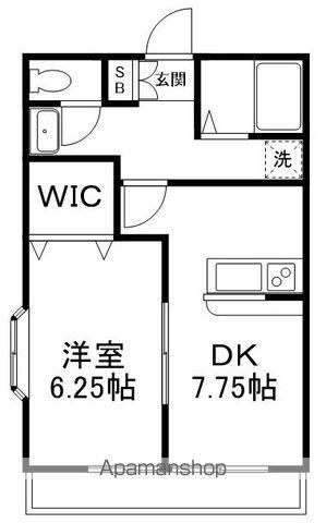 パルファン(1DK/1階)の間取り写真