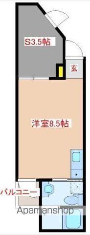 ガレット南福岡(ワンルーム/1階)の間取り写真