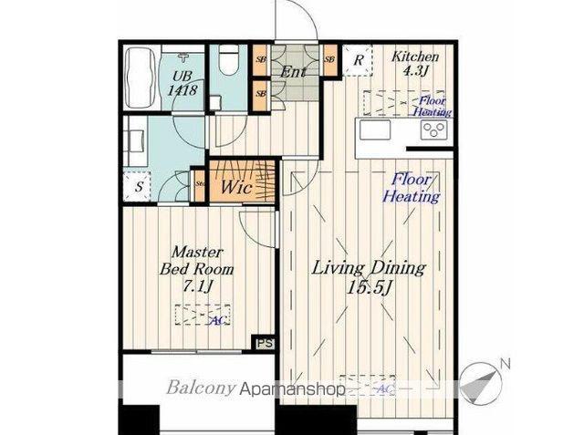 Dマークス西新宿タワー(1LDK/23階)の間取り写真