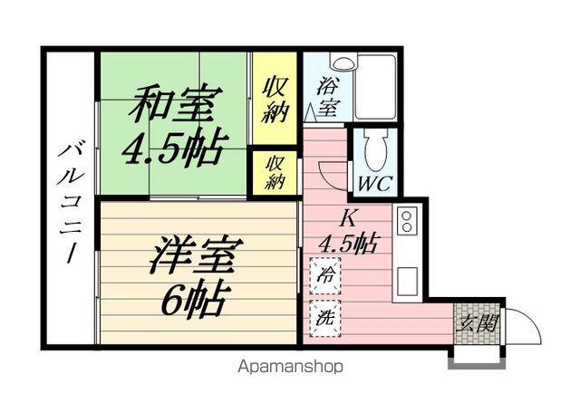 グリーンハイム(2DK/2階)の間取り写真