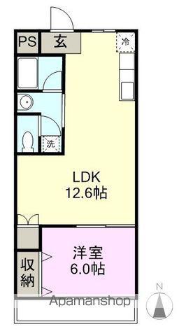 サンライズのむら(1LDK/1階)の間取り写真