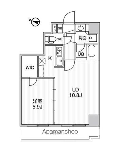 ジェノヴィア南千住Ⅱスカイガーデン(1DK/11階)の間取り写真