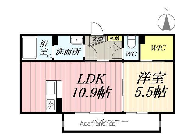 シャーメゾン ディアナ(1LDK/2階)の間取り写真