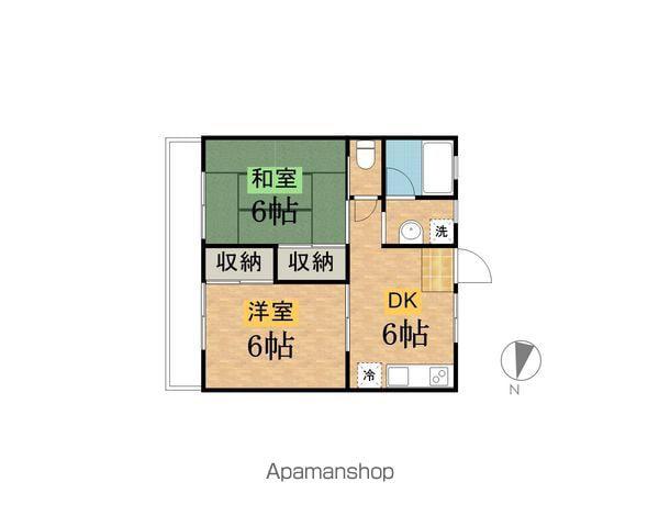 アベニュー陵南(2DK/1階)の間取り写真