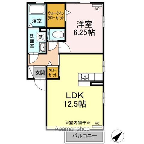 グラン・シャリオB(1LDK/2階)の間取り写真