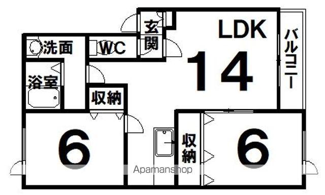エクステリアⅢ(2LDK/2階)の間取り写真