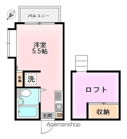 アビタシオン東伏見(ワンルーム/1階)の間取り写真