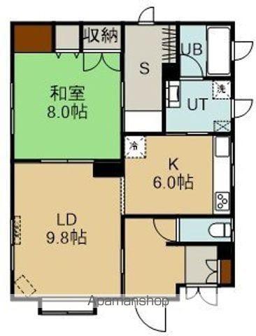 アーバン青柳(1LDK/1階)の間取り写真