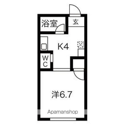 メモリーハウス(1K/1階)の間取り写真