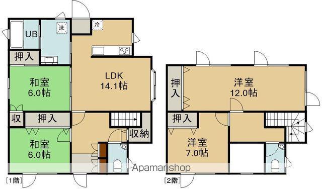 北海道北斗市 2階建 築20年(4LDK)の間取り写真