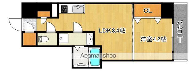 クローバー・グランツ三国ヶ丘(1LDK/10階)の間取り写真