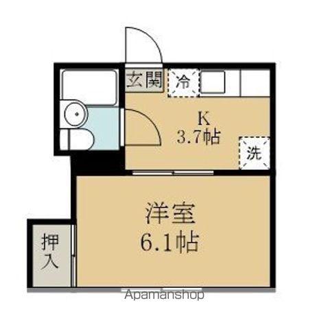 ローズフラット(1K/2階)の間取り写真
