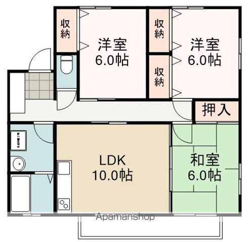 森ハイツ(3LDK/2階)の間取り写真