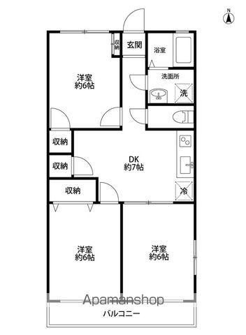 キャッスル希望(3DK/4階)の間取り写真