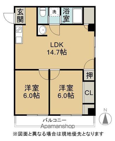 アーバンコート庄内Ⅱ(2LDK/3階)の間取り写真