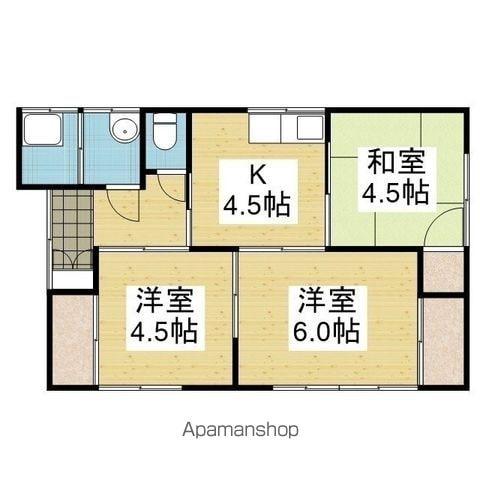 北久米黒川 6号棟(3K/1階)の間取り写真