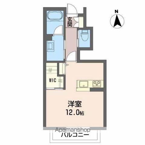 ディアコート盛岡(ワンルーム/1階)の間取り写真