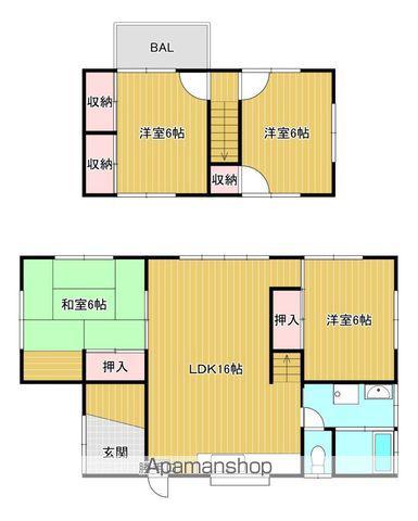 日豊本線 加納駅(宮崎) 徒歩15分 2階建 築45年(4LDK)の間取り写真