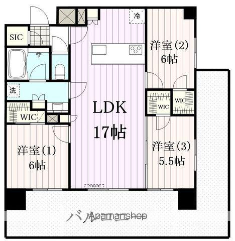 プレシス仙台榴ヶ岡公園(3LDK/2階)の間取り写真