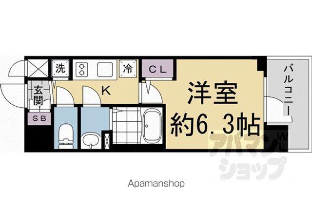 エスリード京都吉祥院ヴィーナ(1K/10階)の間取り写真