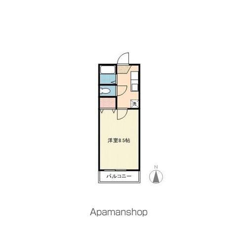 パークコート(1K/2階)の間取り写真