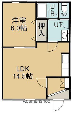 ラ・メゾン・ボワⅡ(1LDK/1階)の間取り写真