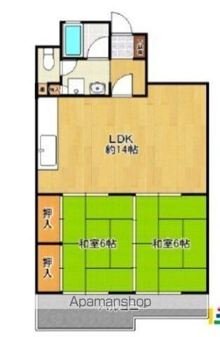 グランドール執行(2LDK/3階)の間取り写真