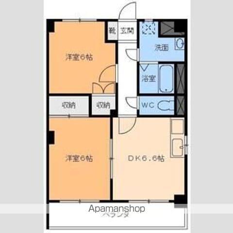 サウスコート松年(2DK/5階)の間取り写真