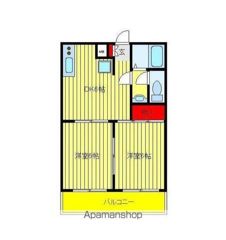 サンハイツ梅郷(2DK/3階)の間取り写真