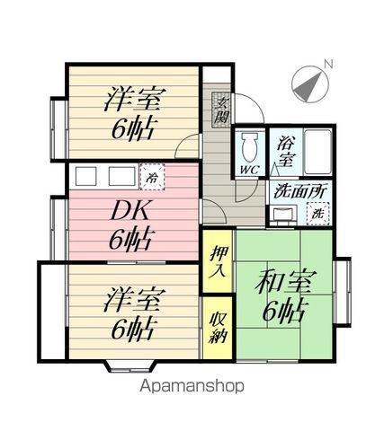 グランデュール港南台(3DK/1階)の間取り写真