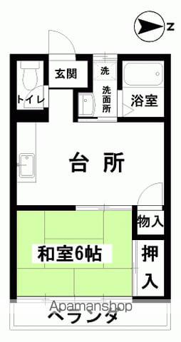 ハイツ小太郎A棟(1DK/2階)の間取り写真