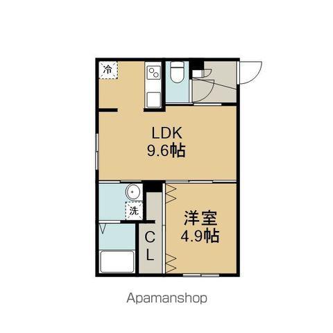 エクセル黄金北(1LDK/1階)の間取り写真
