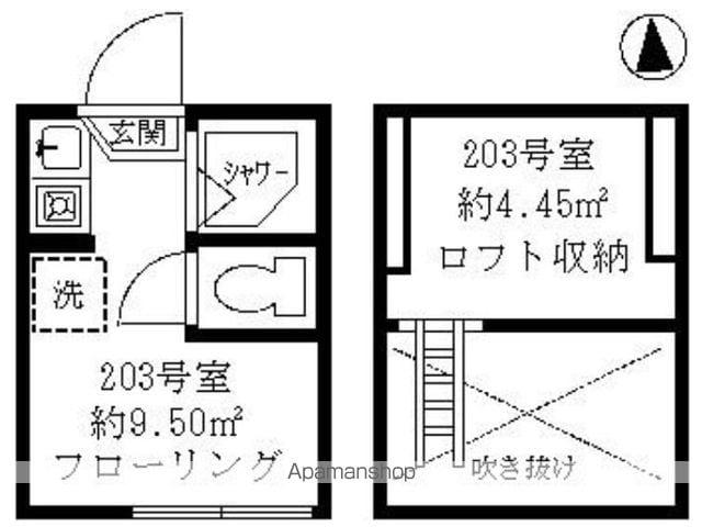 レジデンス新中野(ワンルーム/2階)の間取り写真